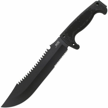 Primitive Fixed Blade- Field and Camping Machete with Sheath for Clearing Full Survival Knife 15.3 Inches (F03TN-CP) Steel Black