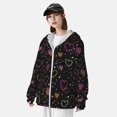 thumbnail image 3 of Balery Heart and Stars Sudadera ligera de manga larga con capucha y protección solar UPF 50+ para hombre y mujer, ideal para pesca y running-Medium, 3 of 6