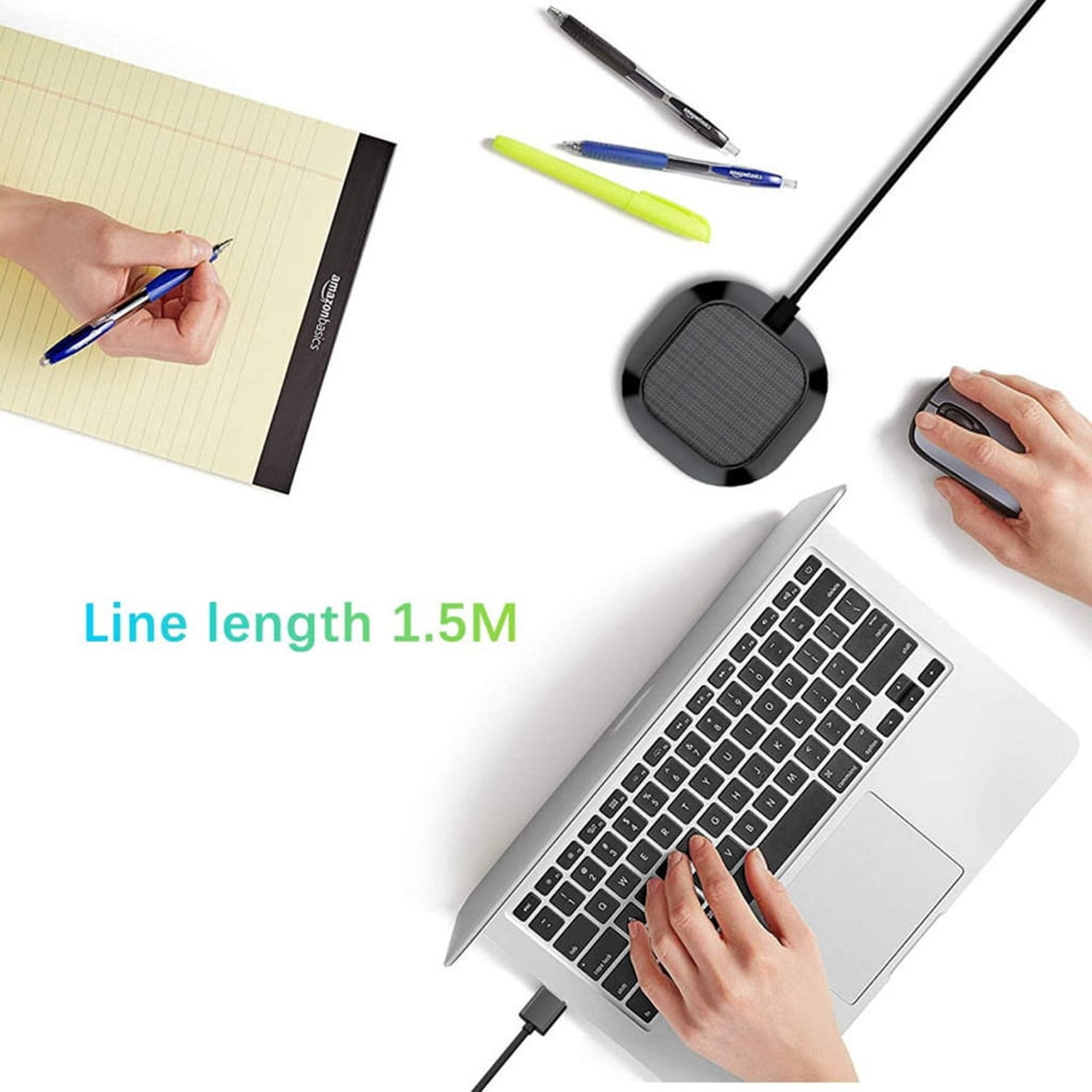 Computer PC Mic Desktop Microphone 360 Degree Omnidirectional Pickup Condenser for Video Conference Gaming Chatting