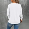 thumbnail image 4 of XUNKUSGA Pullover Sweaters for Women Soft Knit Tops for Women Fashion Crisscross V Neck Long Sleeve Womens Tops Loose Solid Color Womens Sweatshirts for Party Office Shopping L-4XL White, 4 of 9
