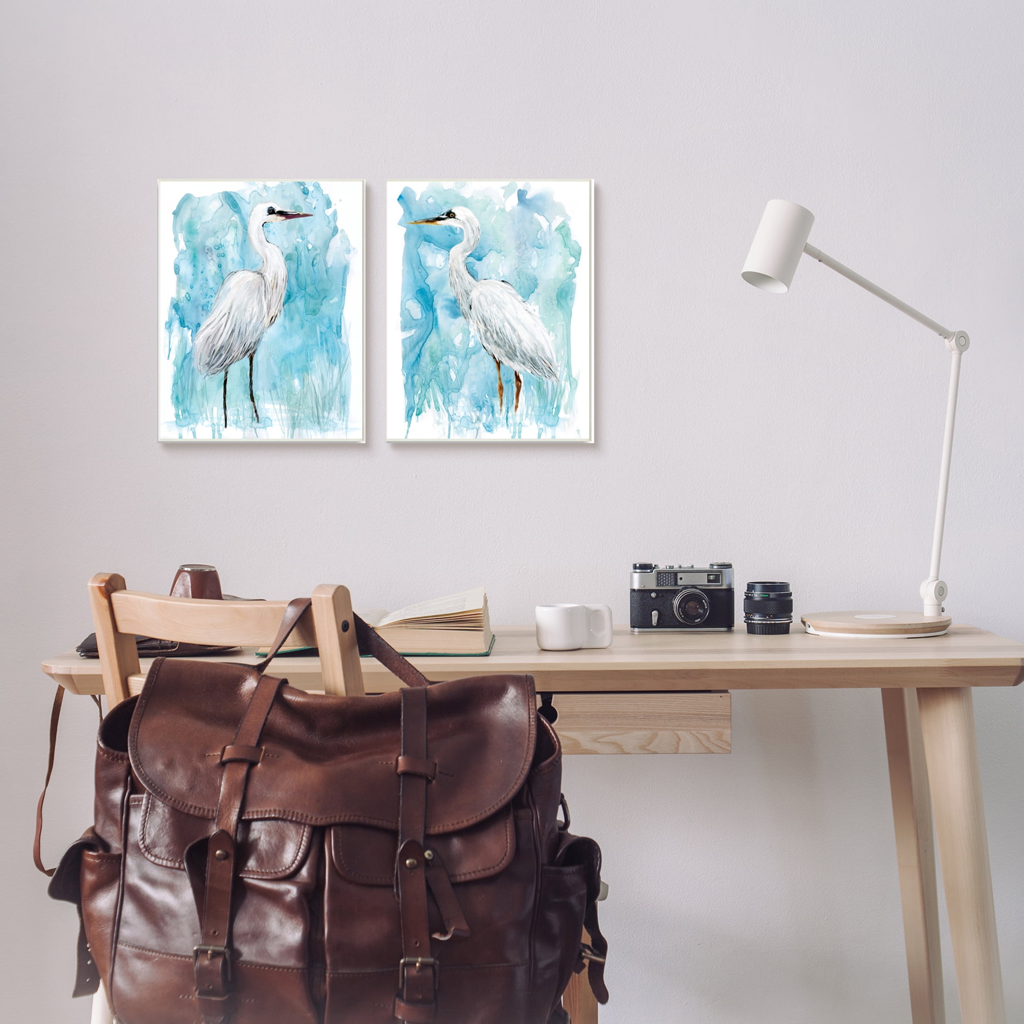 Stupell Industries Nautical Crane Pair White Beach Birds Blue Sky, 10 x 15, Design by Carol Robinson
