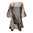 thumbnail image 3 of Robes d'Été Mignonnes Manches Trois Couches Volant Col en V Ample Imprimé Floral Mini Grande Taille Robe K TG, 3 of 4