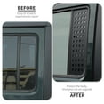 thumbnail image 3 of CheroCar Rear Door Window Decals Trim Aluminum Alloy Glass Panel Cover for Jeep Wrangler JK 4 Doors 2007-2017,Black, 3 of 11