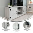 thumbnail image 3 of Emma + Oliver Barn Door Style TV Stand up to 65" TV's - Light Gray Oak Entertainment Center - 58" Media Console - Adjustable Shelf, 3 of 12