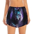 thumbnail image 2 of Pofeuu Purple Sky Wolf Print Women's Athletic Shorts Running Workout Shorts Tummy Control Quick Dry Gym Shorts with Pockets Double layer sports shorts-XX-Large, 2 of 7