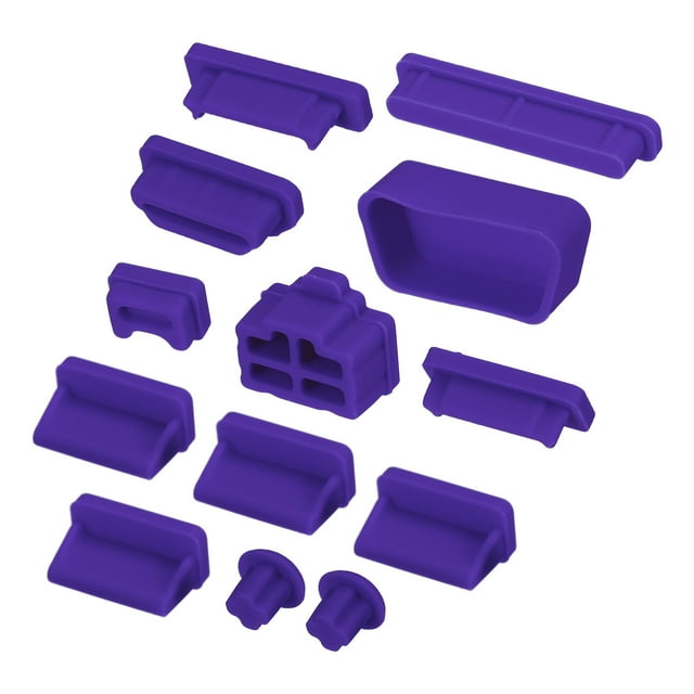 Unique Bargains 65pcs Laptop Port Duct Cover 13 Types Plugs Cap for Notebook Laptop PC Computer, USB/VGA/Audio Jack/SD, Purple