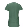 thumbnail image 4 of MIUOWANP Short Sleeve T-Shirt Women's V-Neck Pocket Pleated Solid Color Top Size M(6)Green, 4 of 7