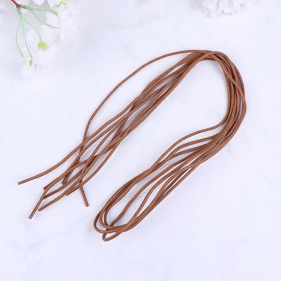 TUWAFE 10Pairs Waxed Shoelace Cord Yellow Thin Round Cotton for Dress Shoes Offering Durability and Dress Shoe Laces