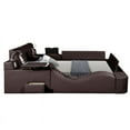 thumbnail image 3 of Zoya Smart Multifunctional Queen Size Bed Made with Wood in Brown, 3 of 15