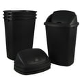 thumbnail image 7 of 13 Gallon / 50 L Swing Lid Tall Kitchen Trash Can, 4-Pack, Restaurants, Garage, Classroom, Office Garbage Bins, Black, 7 of 7