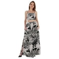 thumbnail image 1 of Bimba Ensemble Coordonné 2 Pcs Robe Aguichant de Plage et de Fête pour Femmes, Haut Court Imprimé Smocké et Jupe Longue, 1 of 7