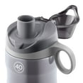 thumbnail image 3 of Pogo BPA-Free 40 oz Solid Print Gray Plastic Water Bottle with Flip-Top Lid, 3 of 8
