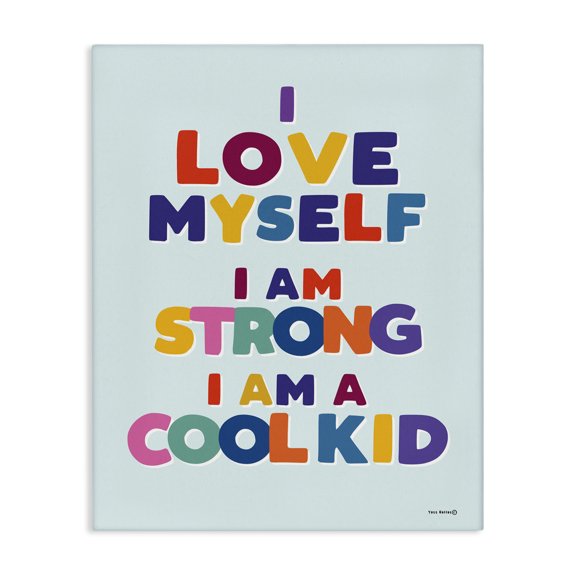 Stupell Industries Contemporary Kid's Self-Esteem Phrases Canvas Art, 16 x 20, by Yass Naffas Designs