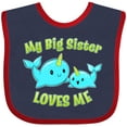thumbnail image 3 of Inktastic My Sister Loves Me- Cute Narwhal Boys or Girls Baby Bib, 3 of 4