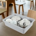 thumbnail image 4 of Utiao 22 Liter Large Commercial Bus Tub, 4-Pack Plastic Bus Tray, Grey, 4 of 7