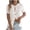 White, variant on Women's Knit Summer Blouses Button Down Short Sleeve Crewneck Soft Cardigan Sweater Tops Dressy Casual (XL, Khaki)