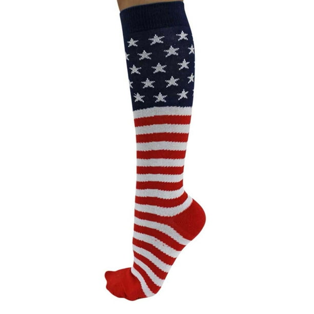 Luxury Divas American Flag Knit Knee High Socks