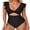 Black- ruch v neck, variant on Charmo One Piece Swimsuit for Womens Ruched Tummy Control High Cut Backless V Neck Bathing Suits Monokini Swimwear
