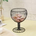 thumbnail image 6 of Wrought Iron Fruit Bowl with Tall Legs, Modern Decorative Snack Display Tray, Coffee Capsule Storage Basket, Wine Glass Shape, Black or Gold, 9.06x6.69in, 6 of 6