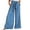 Blue, variant on Sngxgn Womens Casual Loose Pants Comfy Cropped Work Pants with Pockets Elastic High Waist Pants(Black,L)