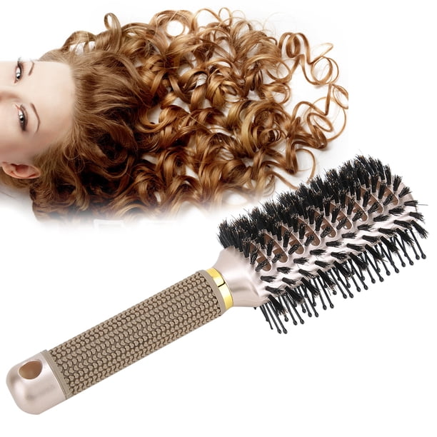 Peine Para Peinar El Cabello De Doble Cara, Cepillo De Peinado Multifunción Anticalor, Herramienta Profesional Para Peluquería, De Goma Dorado, Dientes De Nailon