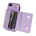 thumbnail image 6 of Allytech iPhone SE 2020/2022 Wallet Case, iPhone 7/8 Case, Premium PU Leather Multiple Cards Slots Large Space Wallet Case with Crossbody Shoulder Strap for Girls Women - Purple, 6 of 7