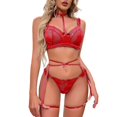 thumbnail image 1 of Gibobby Conjunto de lencería de encaje Ropa De Dormir Ropa De Dormir Mujer Cuello En V Bordado Encaje Lencería Lenceria China Gifts Lenceria Sexy Mujer(Rojo, G), 1 of 5