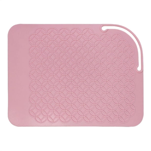 Heat Resistant Mat for Hair Tools NonSlip Foldable Silicone Pad for Curling Iron, Pink