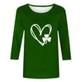 thumbnail image 4 of Jacenvly Printed T-shirt 3/4 Sleeves Blouse Crew Neck Leisure Quality Guaranteed! Birthday Gifts for Women Items for Women, 4 of 4