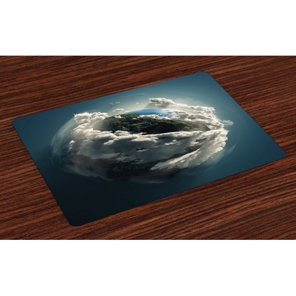 Earth Placemats Set of 4 Surrounded by Majestic Clouds Dramatic