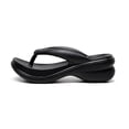 thumbnail image 3 of Chanclas de suela gruesa de 6 cm, deslizadores de verano para mujer, sandalias antideslizantes de playa suaves de Eva, color negro, 3 of 5