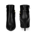 thumbnail image 5 of BLISSFUL STEP Pointed Toe Buckle Strap Stiletto Heel Ankle Boots for Women Black (Size 8), 5 of 5
