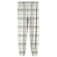 thumbnail image 6 of Domuza Pajama Pants for Men Plaid Loose Comfortable Stretch Drawstring Jogger Sleep Pants Lightweight Casual Soft Lounge Sleepwear with Pockets White 2XL, 6 of 9