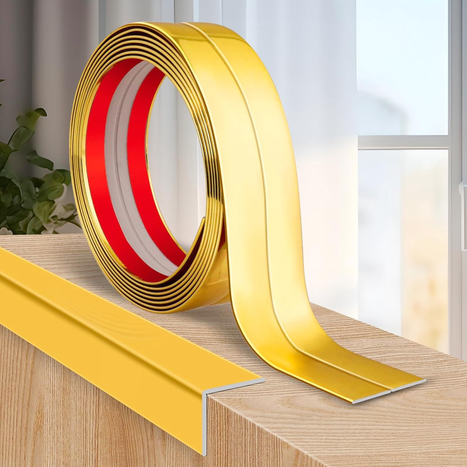 Flexible Wall Corner Protector Trim Peel and Stick Edge Guard Self Adhesive Molding Strip for Wall and Ceiling Brown Walnut Wood Grain 0.8 in x 40 Ft
