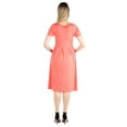 thumbnail image 3 of 24seven Comfort Apparel Short Sleeve Maternity Midi Skater Dress With Pockets, 3 of 3