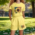 thumbnail image 5 of SELONE Girls Summer Outfits 2 Piece Sets Stars and Stripes Big Kids Wear T Shirts and Shorts 4th of July Clothing, 5 of 5