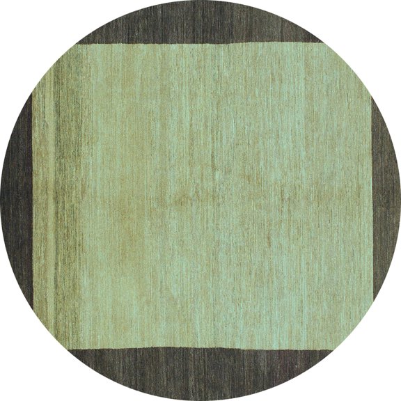 Ahgly Company Indoor Round Abstract Light Blue Modern Area Rugs, 6' Round