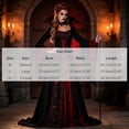 thumbnail image 4 of KICILVS Vampire Costume Women High Collar Long Trumpet Sleeve Corset Lace up Maxi Dress Gothic Queen Cosplay Outfit, 4 of 8