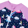 thumbnail image 3 of GYRATEDREAM Girls Rash Guard One Piece Swimsuits Long Sleeve UPF 50+ Zipper Bathing Suit Swimwear Beach Rashguard Size 6-7Y, 3 of 9