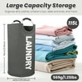 thumbnail image 5 of RUXAN 115L X-Large Laundry Basket, Dirty Clothes Hamper for Laundry, Dorm, Family-Waterproof Collapsible Laundry Baskets with Foam Protected Aluminum Handles, Easy Storage Laundry Bag, Gray, 5 of 8