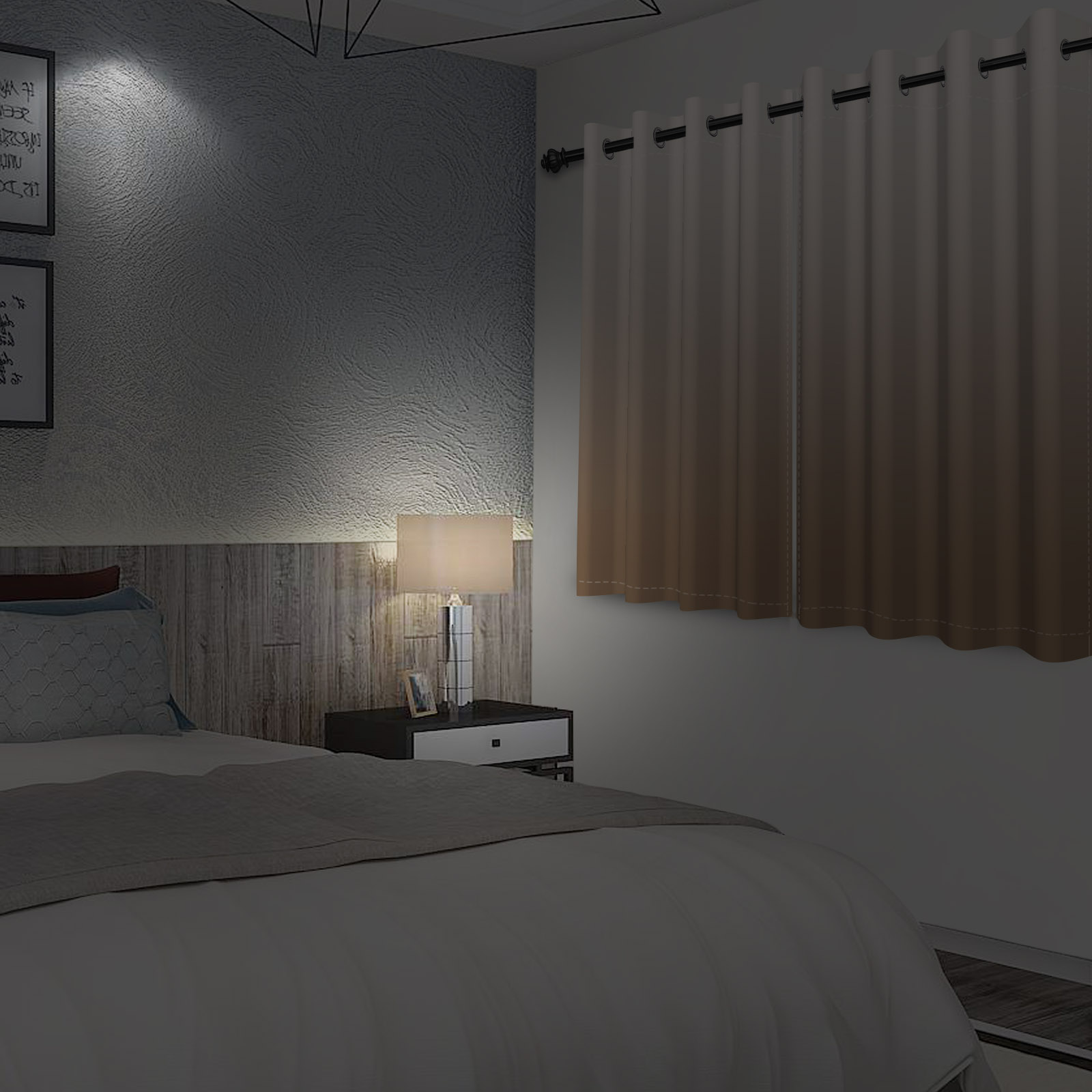 Nanqianyi Brown Ombre Blackout Curtains with Grommet, Room Darkening Window Drapes for Living Room/Bedroom,2 Panels, 42x96 inches