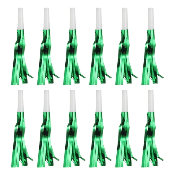Uxcell 102 Pcs Fringed Noise Makers, Metallic Fringe Party Blowers Party Favors for Sports Events Birthday Parties Graduation Ceremonies Christmas New Year Gift Decorations, Green