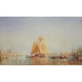 thumbnail image 2 of Félix Ziem 24x16 Black Ornate Framed Double Matted Museum Art Print Titled: Venice, Trabaccolo with Yellow Sail (1870-1890), 2 of 5