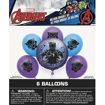 Marvel Avengers Black Panther Balloon Bouqet w/ 5 Helium Quality Latex Balloons and 1 Foil Balloon