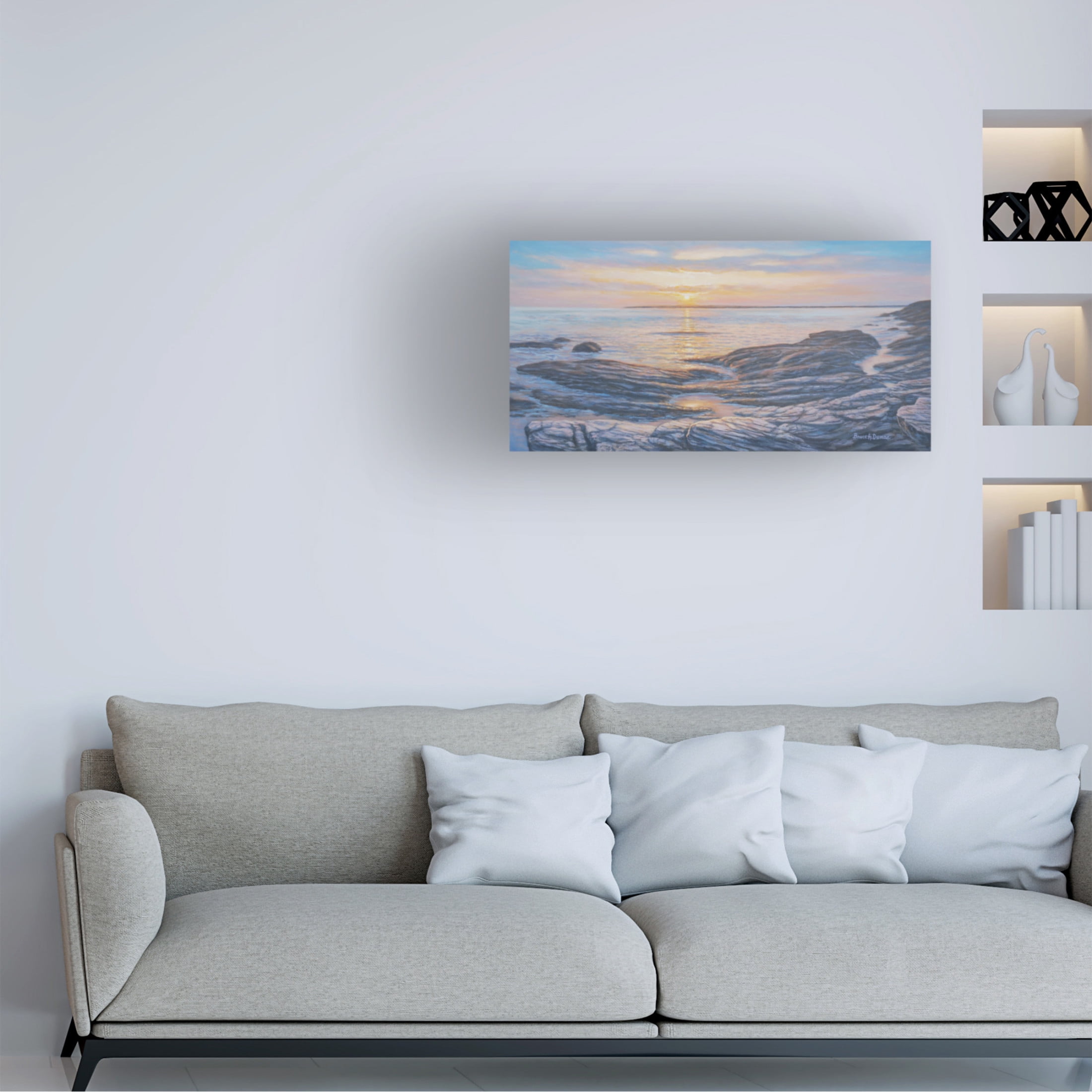 Canvas Wall Art - Bruce Dumas 'Rocky Coast' Wall Art for Living Room, Bedroom, or Office Décor by Trademark Fine Art - 47 x 24 Inches
