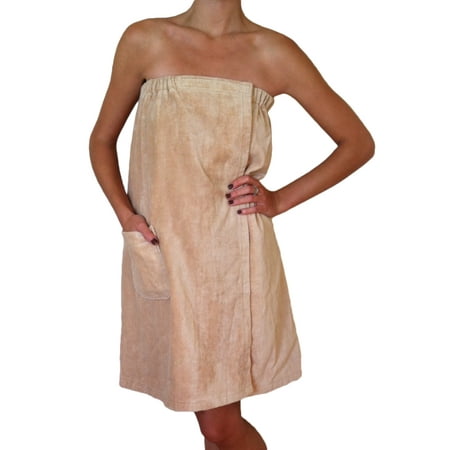 Radiant Saunas Women's Spa & Bath Terry Cloth Towel Wrap - Tan