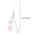 thumbnail image 3 of Lovely Peach Pendant Keychain Elegant Bowknot Flower Beaded Phone Charm Colorful Keyring Ornament for Wallets and Key, 3 of 4