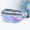 thumbnail image 3 of Narrster PU Leather Reflective Fanny Pack Colorful Sequin Waist Pouch Shoulder Pouch Crossbody Bag for Women Ladies Outdoor Travel (Mirror Silver), 3 of 10