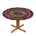 thumbnail image 3 of HENGT Boho Flower Tablecloth 60 inch Round, Durable Table Cover for Kitchen Dining Room, Holiday Tablecloth for Party Dinner White, 3 of 7