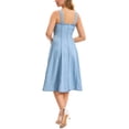 thumbnail image 3 of INSPIRE CHIC Women's Sleeveless Denim Dresses Square Neck Stretch Raw Hem Jean Maxi Dress S Light Blue, 3 of 6